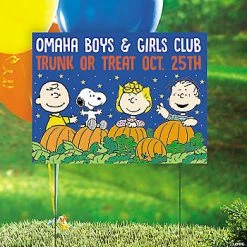 Promo 💯 Personalized Peanuts® Halloween Trunk-or-Treat Yard Sign 🧨