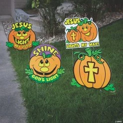 Wholesale 😍 Christian Pumpkin Yard Signs - 4 Pc. 🤩