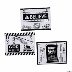 Coupon 🎉 Color Your Own Construction VBS Fuzzy Posters - 24 Pc. 🎁
