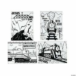 Deals ⭐ Color Your Own Railroad VBS Fuzzy Posters - 24 Pc. ⭐