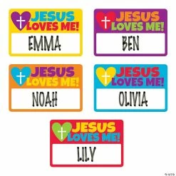 Best Sale 🧨 Jesus Loves Me Name Tags ❤️ -School Supplies Store jesus loves me name tags13820391 a02