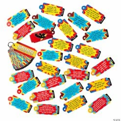 Outlet 🧨  Kids’ Superhero Scripture Cards on a Ring - 12 Pc. ⌛