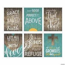 New 🔔 Rustic Religious Posters- 6 Pc. 🎁