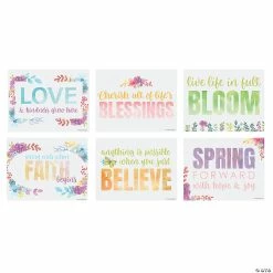 Deals 🤩 Spring Watercolor Poster Set - 6 Pc. 🔔